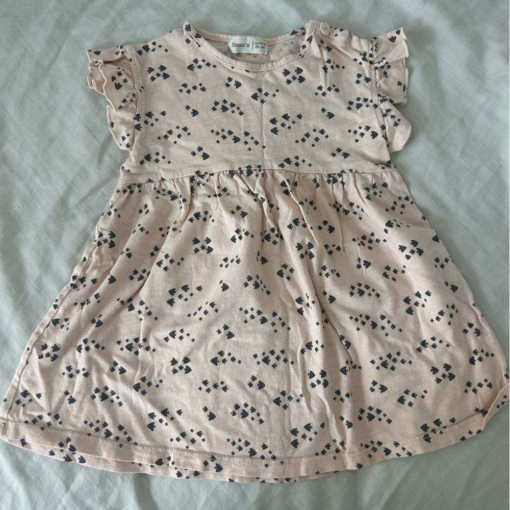Beans Barcelona organic cotton flutter sleeve dress